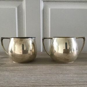 Empire Crafts Silver Sugar and Creamer Set Quadruple Plate Tea Coffee Service